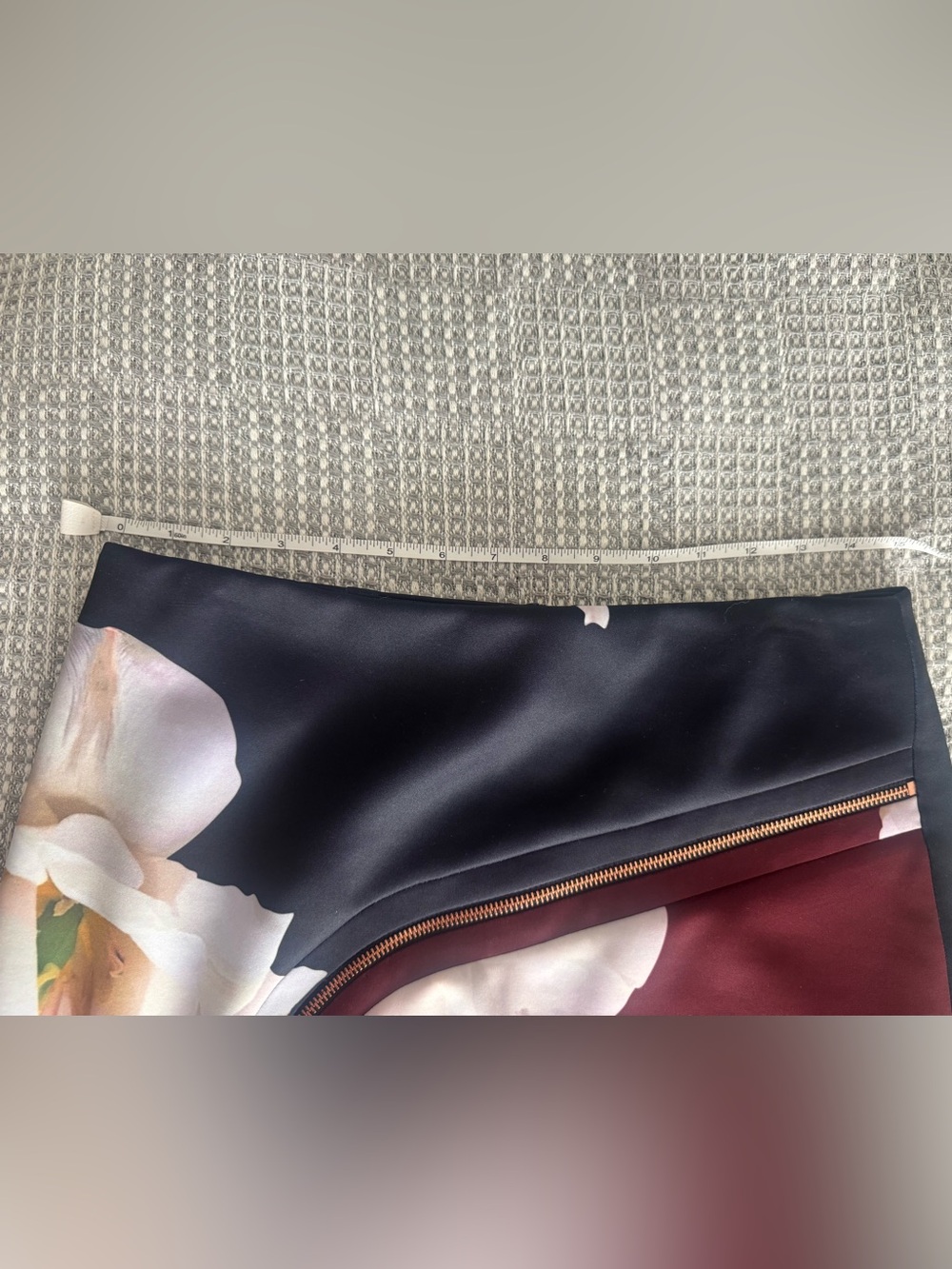 Ted Baker Floral Pencil Skirt in Burgundy, Black and White - Picture 8 of 8